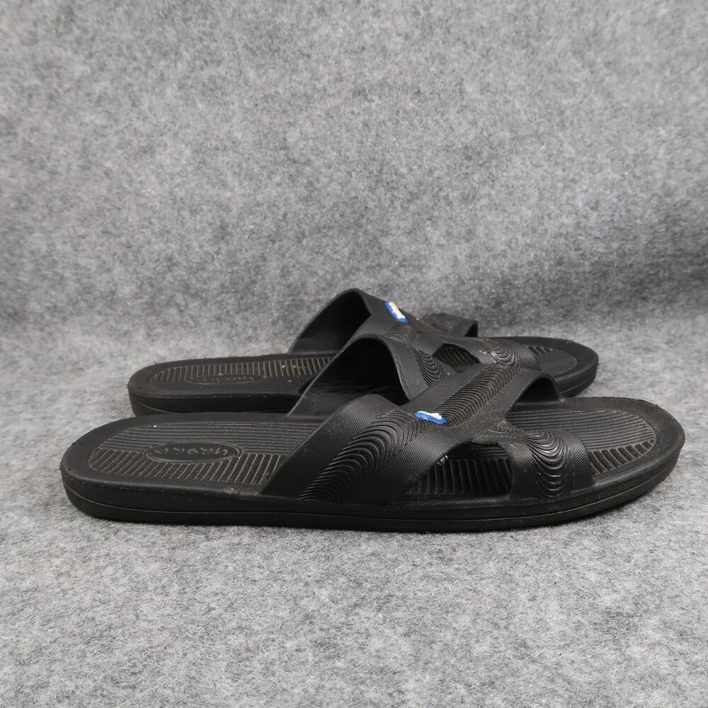 Bokos Shoes Mens 44 Sandals Slides Slip On Casual Black Sport Active Rubber